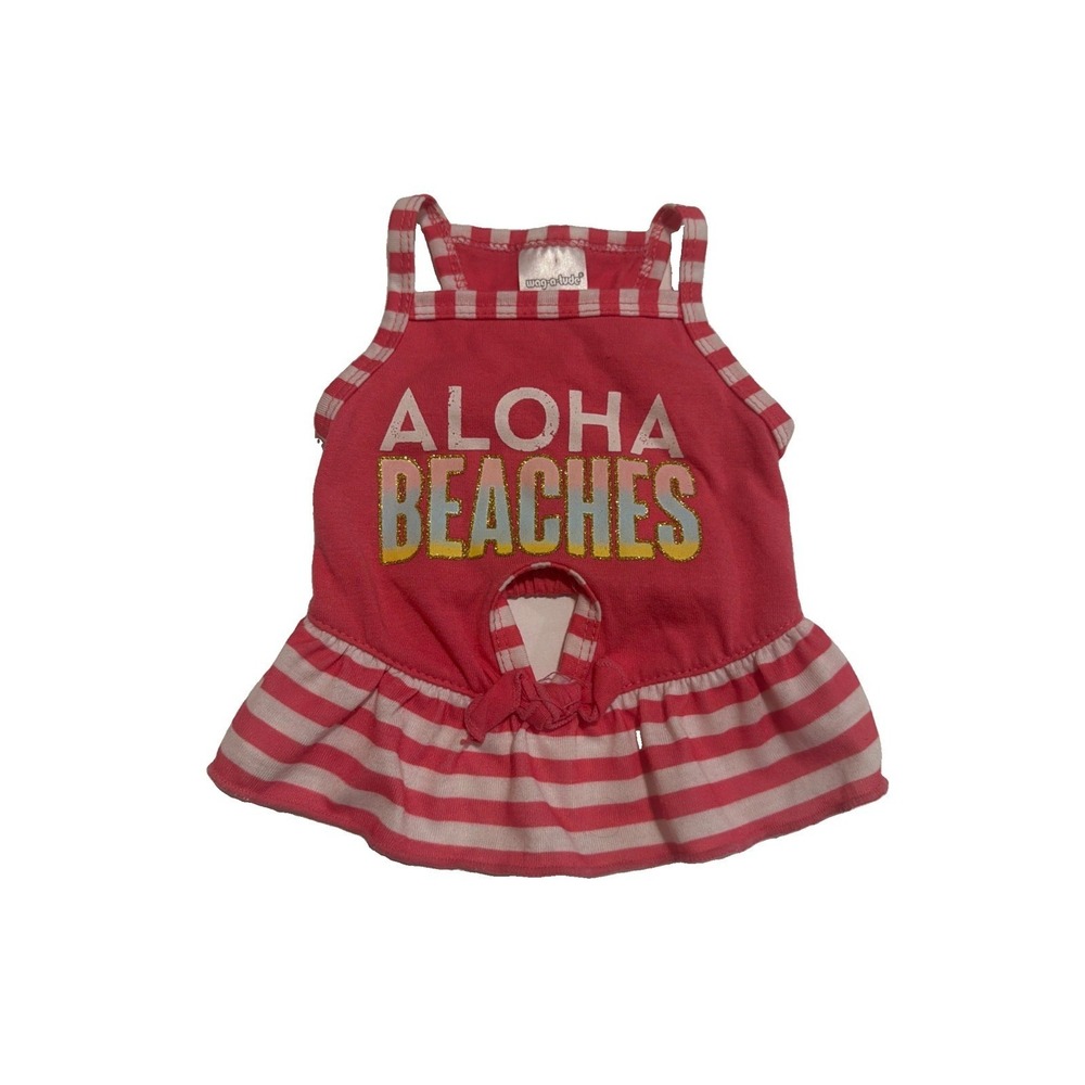 WAG-A-TUDE Pink "Aloha Beaches" SUMMER Dress Puppy/Dog XSMALL